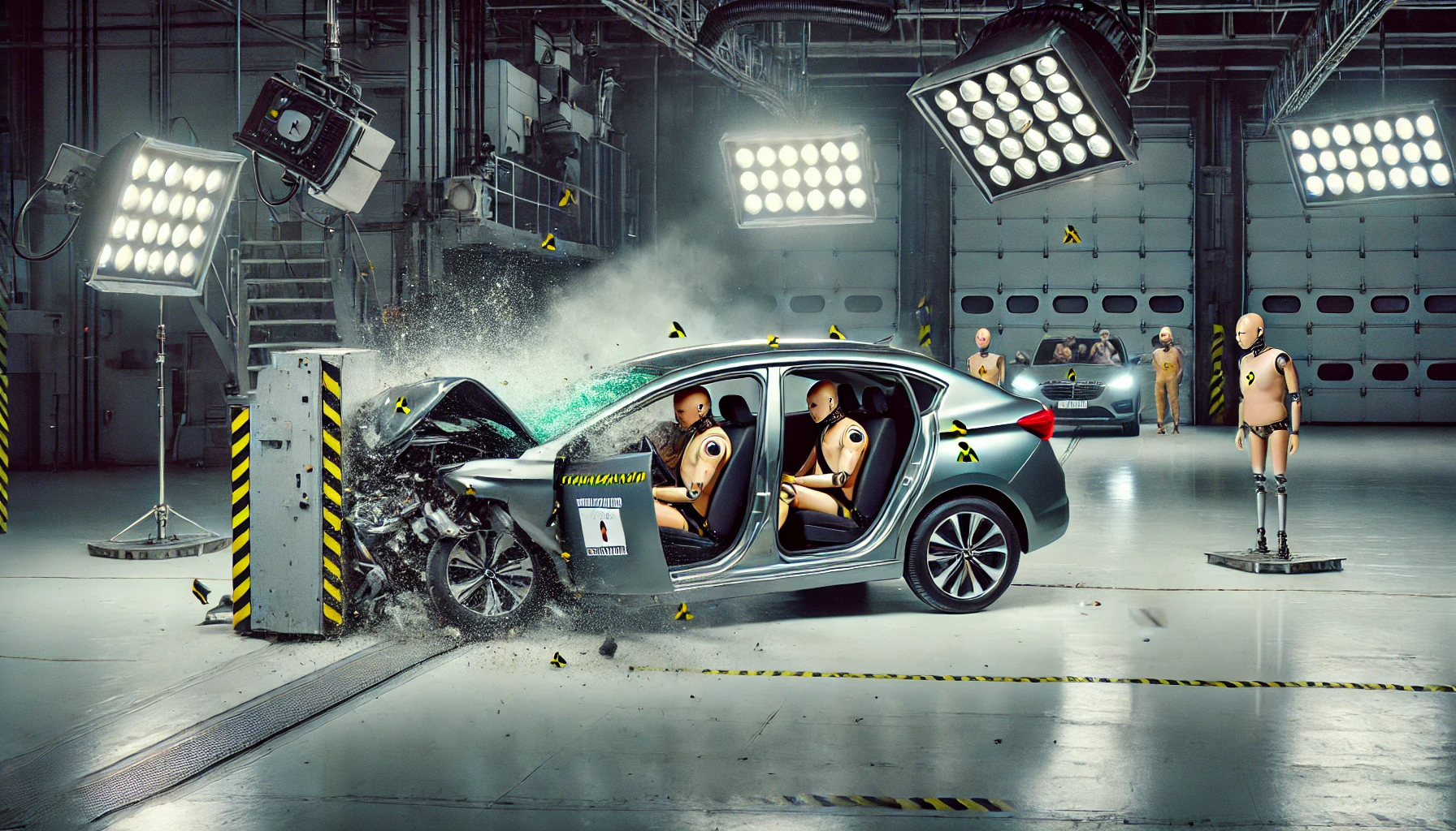 Crash test d’une voiture en laboratoire